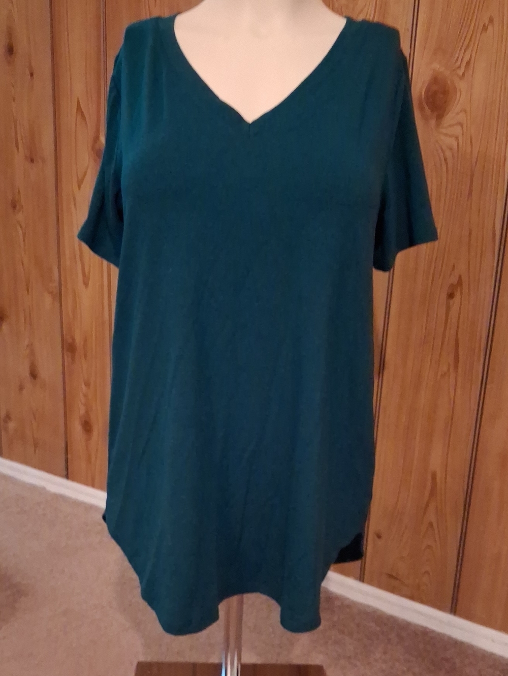 Zenana Outfitters Teal V-Neck Short Sleeve Tunic